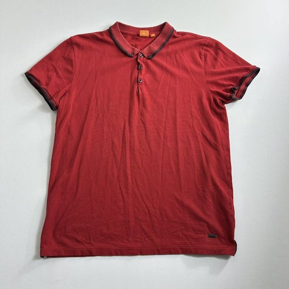 Hugo Boss Orange Label Men's Polo‎ Shirt Size 2XL Short Sleeve Red Casual - Picture 1 of 10